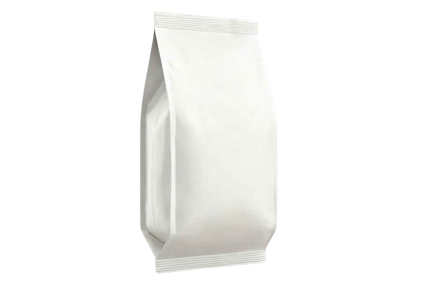 White side-gusseted pouch