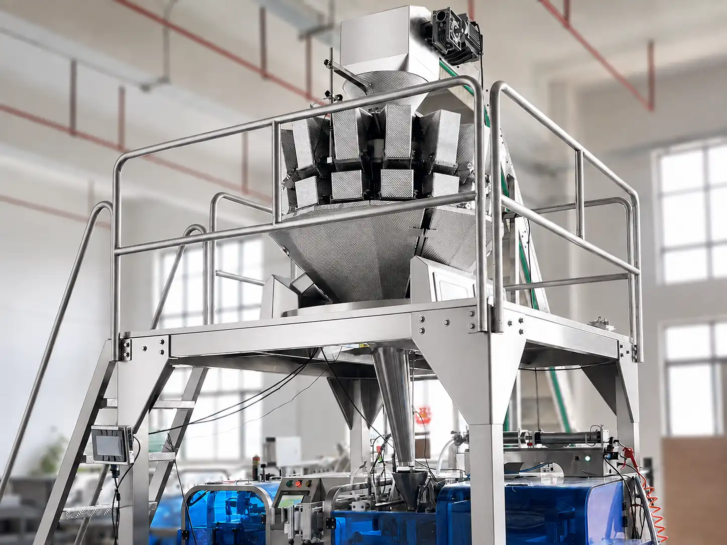 Combination filling system handling liquid and granules for premade pouches