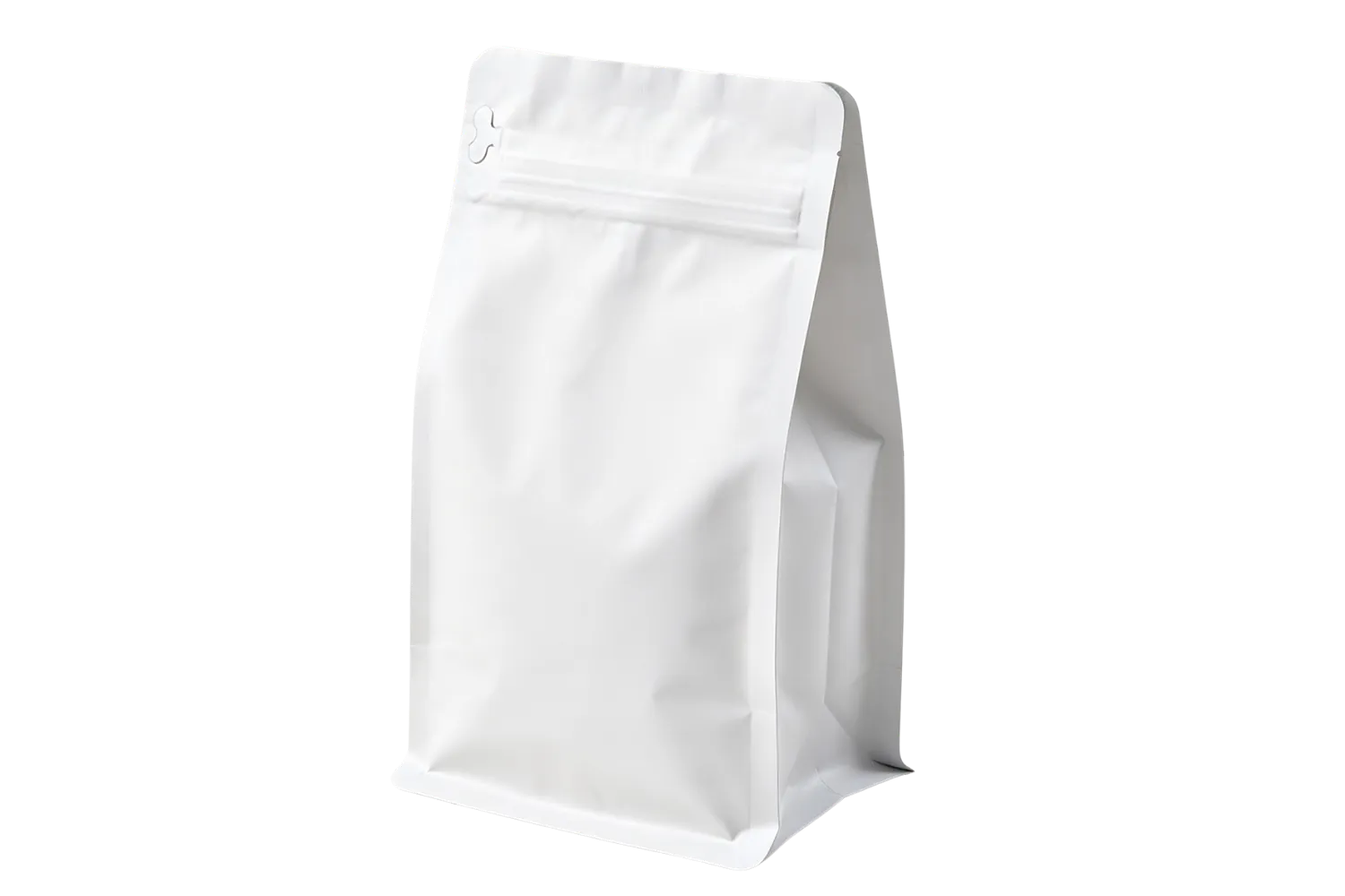 White flat-bottom pouch