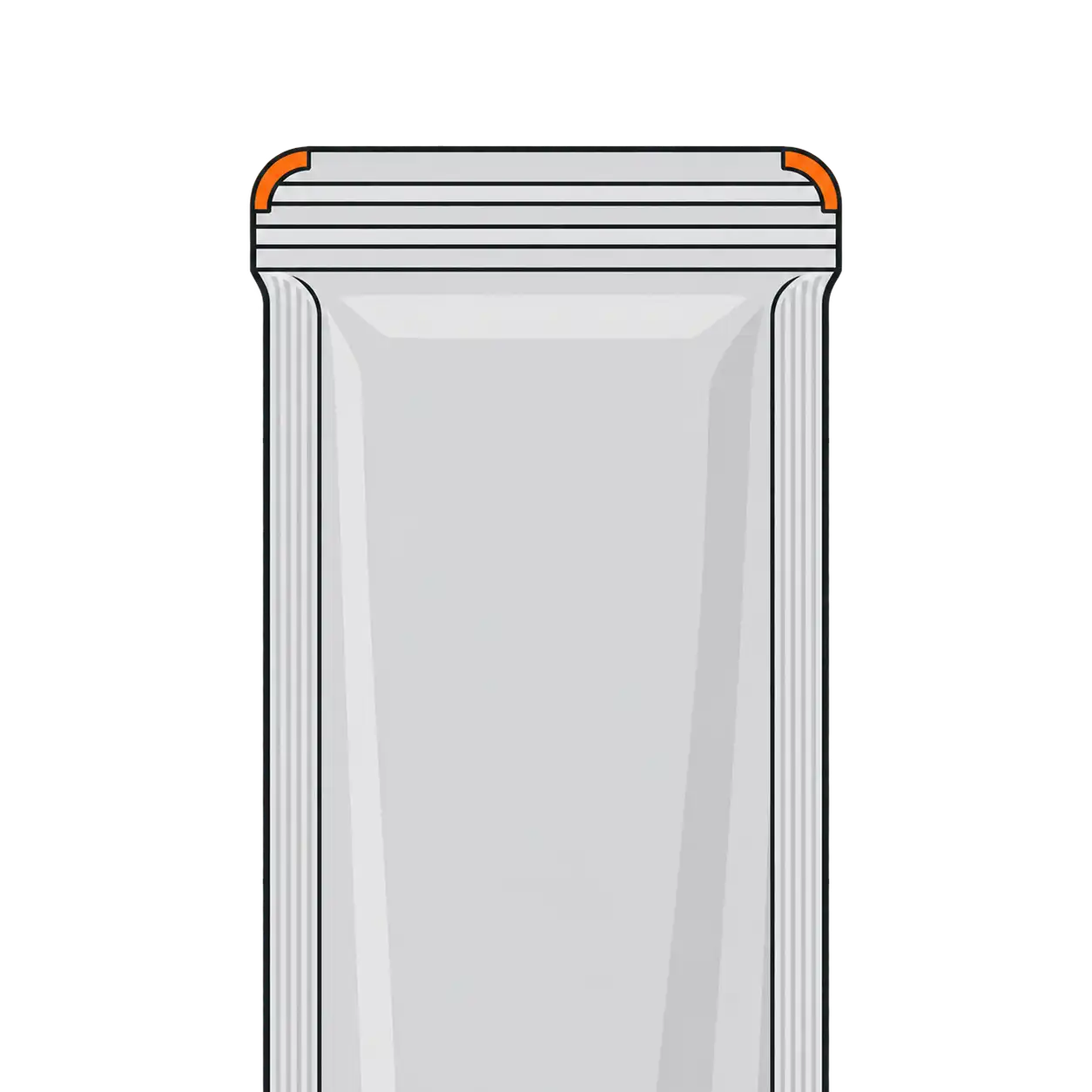 Rounded-corner cut packaging illustration