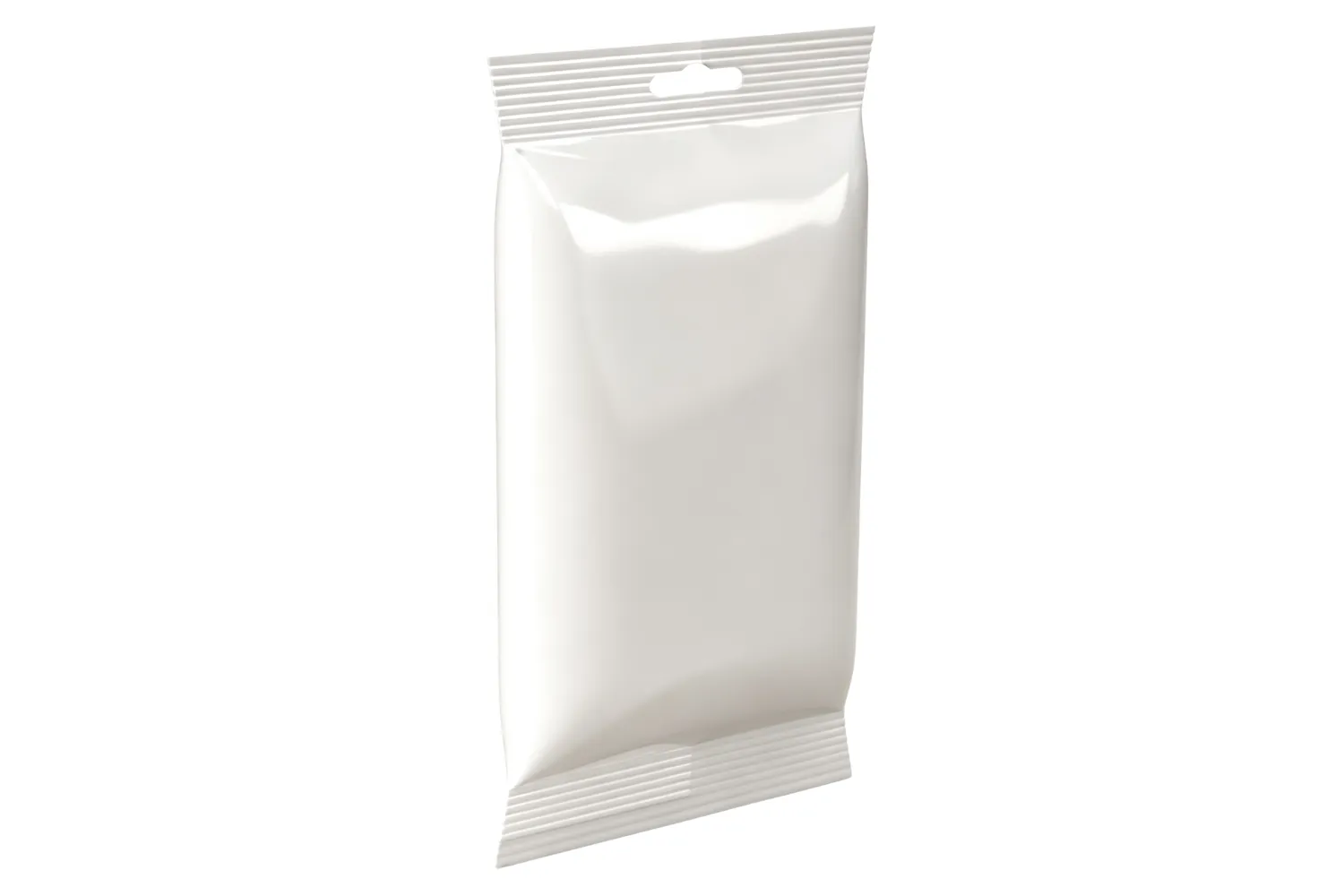 VFFS pillow bag with a punched hang hole